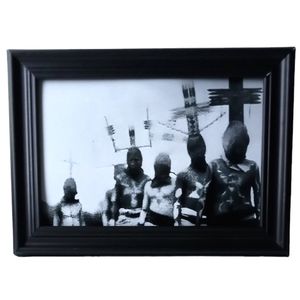 Creepy tribal vintage photo print Halloween spooky horror occult Satanic